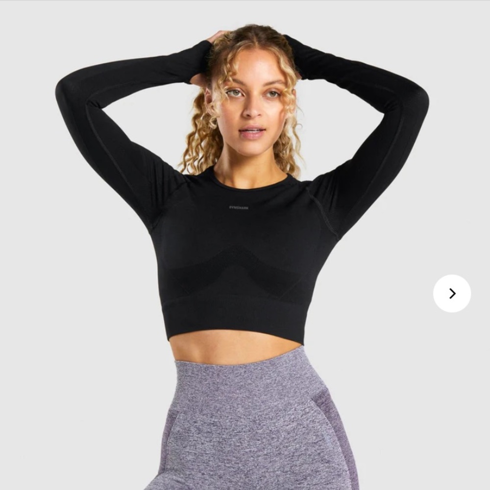 Gymshark Long Sleeve Crop Black Small